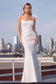 Strapless Chiffon Fitted Off-White Dress-0
