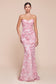 Strapless Floral Printed Soft Satin Dress-1