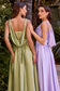 A-Line Satin Dress With A Softly Draped Scoop Neckline And Wide Straps-3