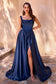A-Line Satin Dress With A Softly Draped Scoop Neckline And Wide Straps-6
