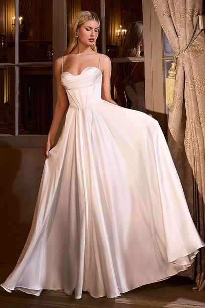 A-Line Wedding Dress With Spaghetti Straps-0