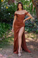 Satin Off The Shoulder Corset Gown-17