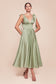 Tea Length Satin A-Line Dress-8