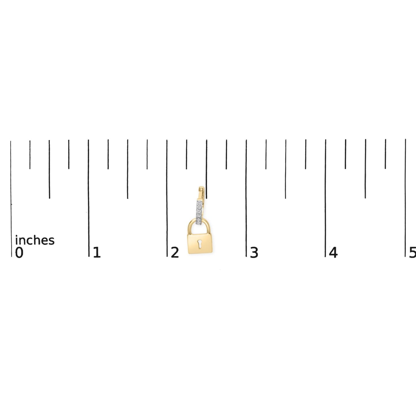 14K Yellow Gold Plated .925 Sterling Silver 1/6 Cttw Diamond Lock Hoop Earring (I-J Color, I3 Clarity)-4