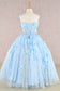 3D Flower Applique Jewel Mesh Kids Dress with Long Mesh Cloak-3