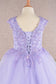 Sequin Embroidery Long Back Hem Mesh A-Line Kids Dress-3