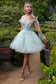 3D Flower and Embroidery Embellished Glitter Mesh Homecoming Dress w/ Lace-Up Back-5