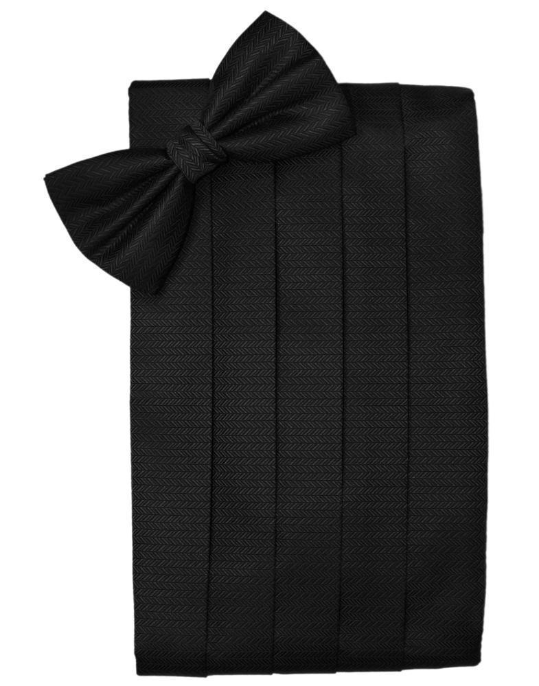 Set Herringbone Cummerbund & Bow Tie-0