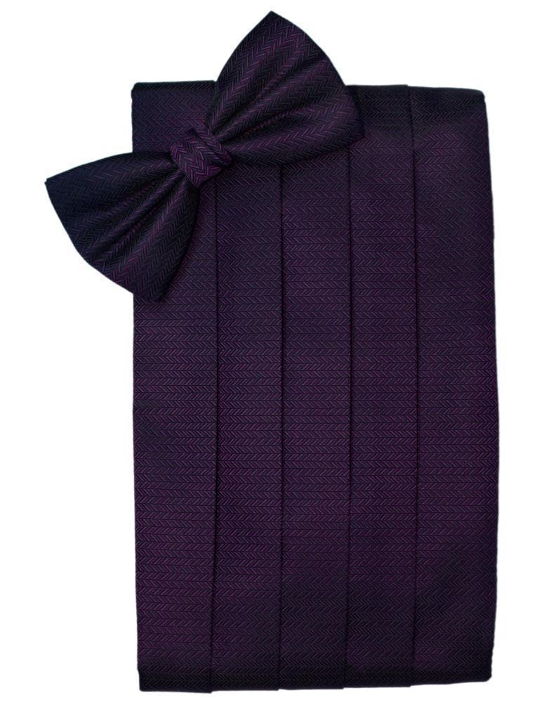 Set Herringbone Cummerbund & Bow Tie-44