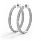 2.5 CTW Lab-Created Moissanite Triple Row Hoop Earrings in 14K Gold Over Sterling with Vault Lock Clasp-0