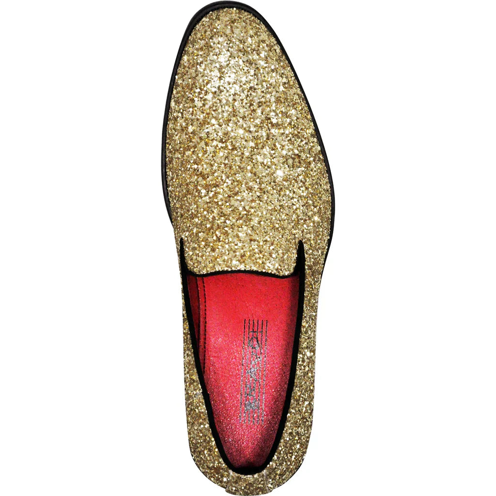 BRAVO Men Dress Shoe PROM-8 Loafer Shoe for Prom & Wedding Gold-5
