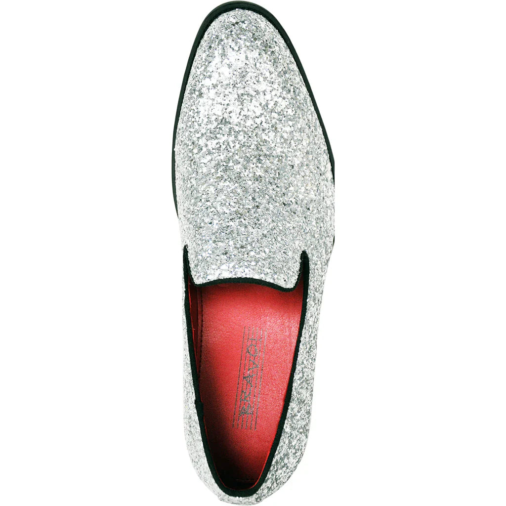 BRAVO Men Dress Shoe PROM-8 Loafer Shoe for Prom & Wedding Silver-5