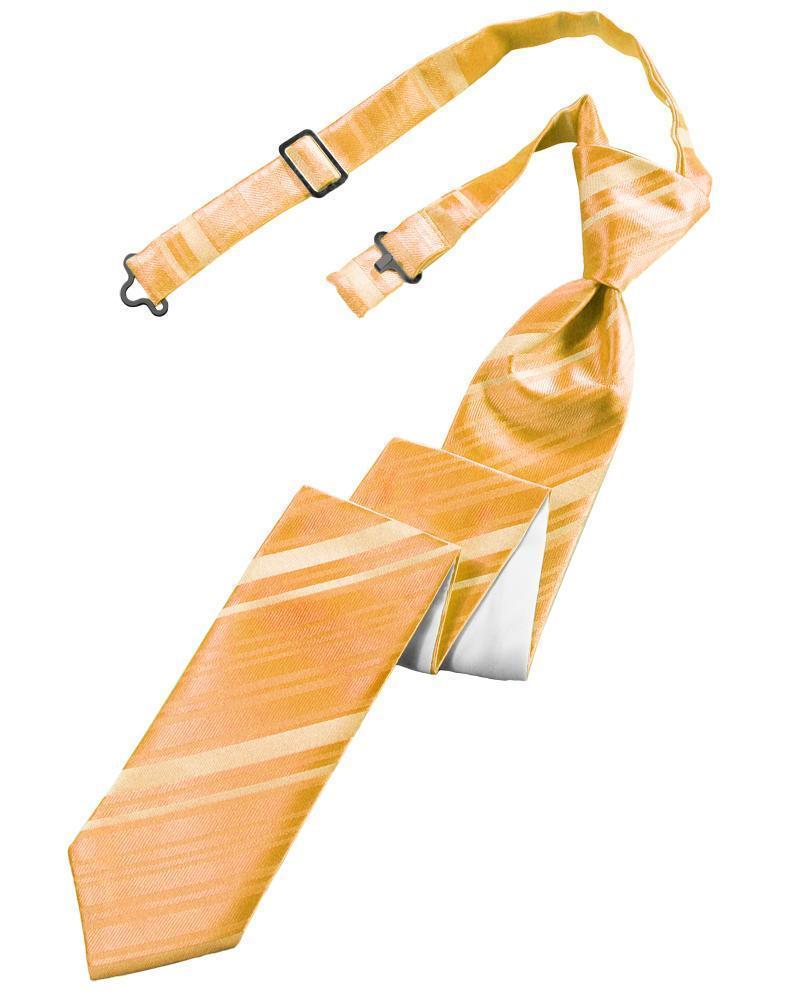 Striped Satin Skinny Necktie Pre-Tie-3