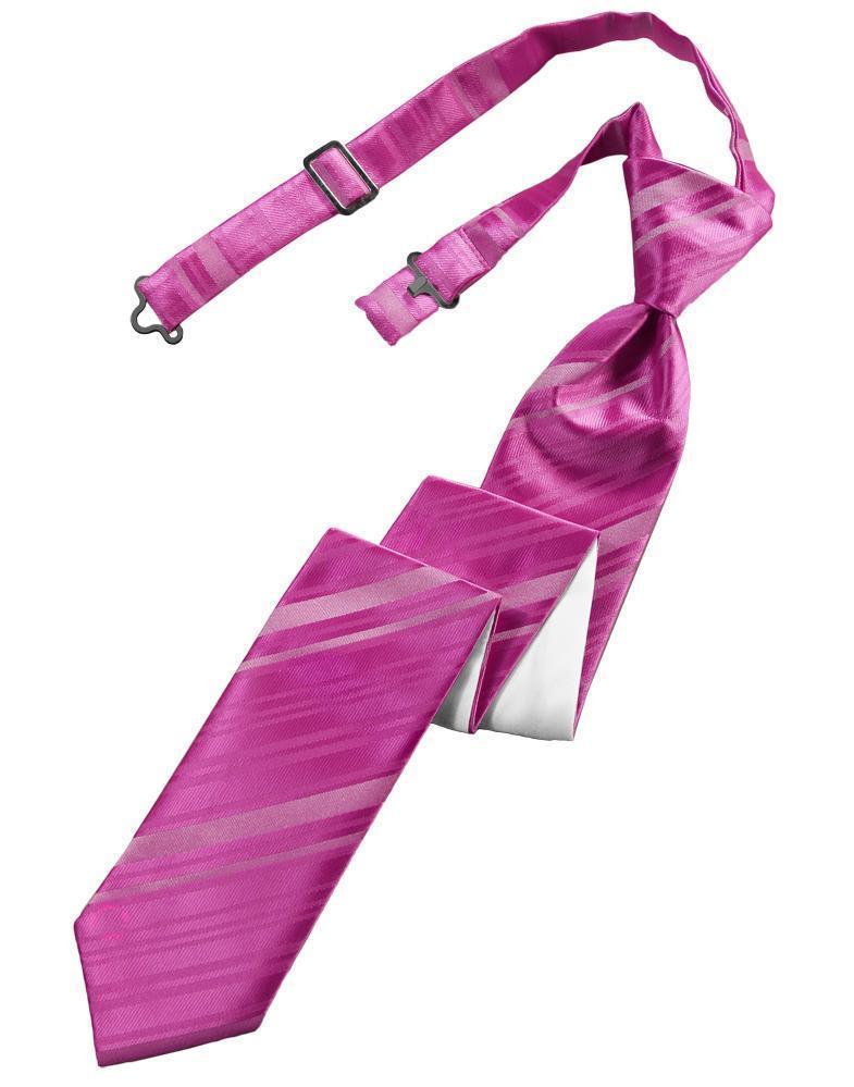 Striped Satin Skinny Necktie Pre-Tie-19