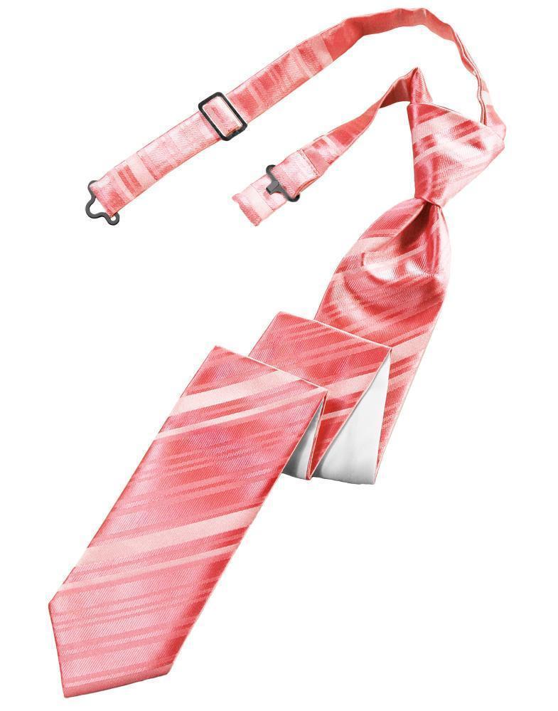 Striped Satin Skinny Necktie Pre-Tie-21
