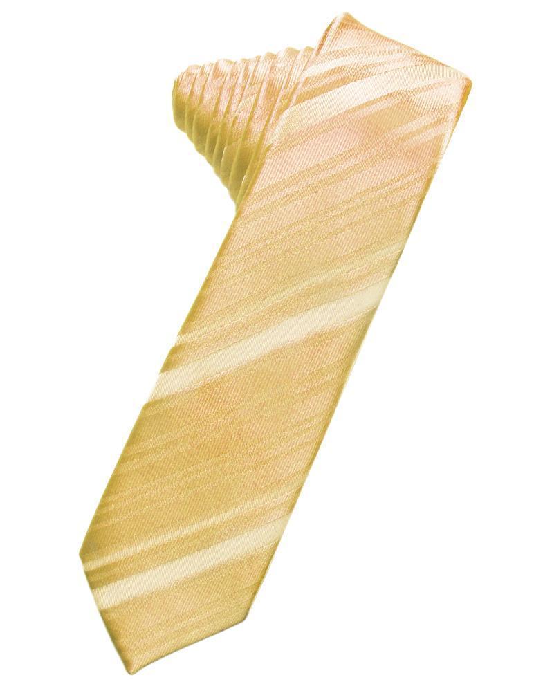Striped Satin Skinny Necktie Self Tie-22