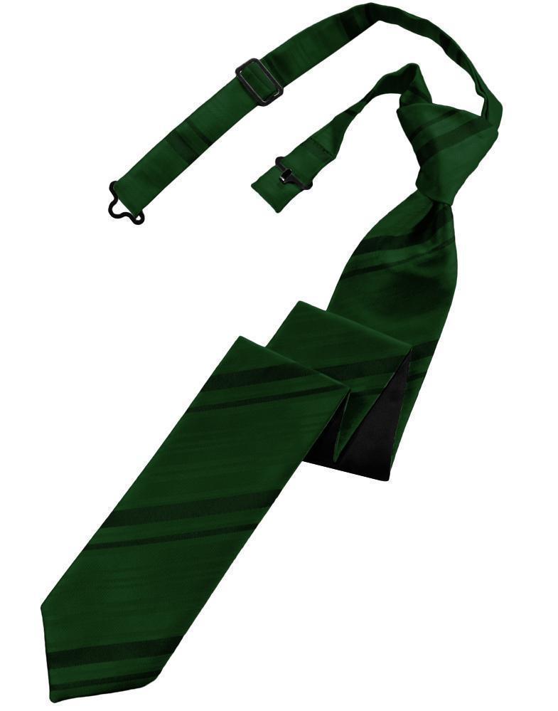 Striped Satin Skinny Necktie Pre-Tie-25