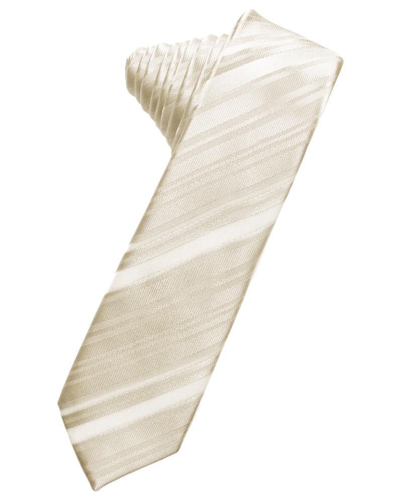 Striped Satin Skinny Necktie Self Tie-26