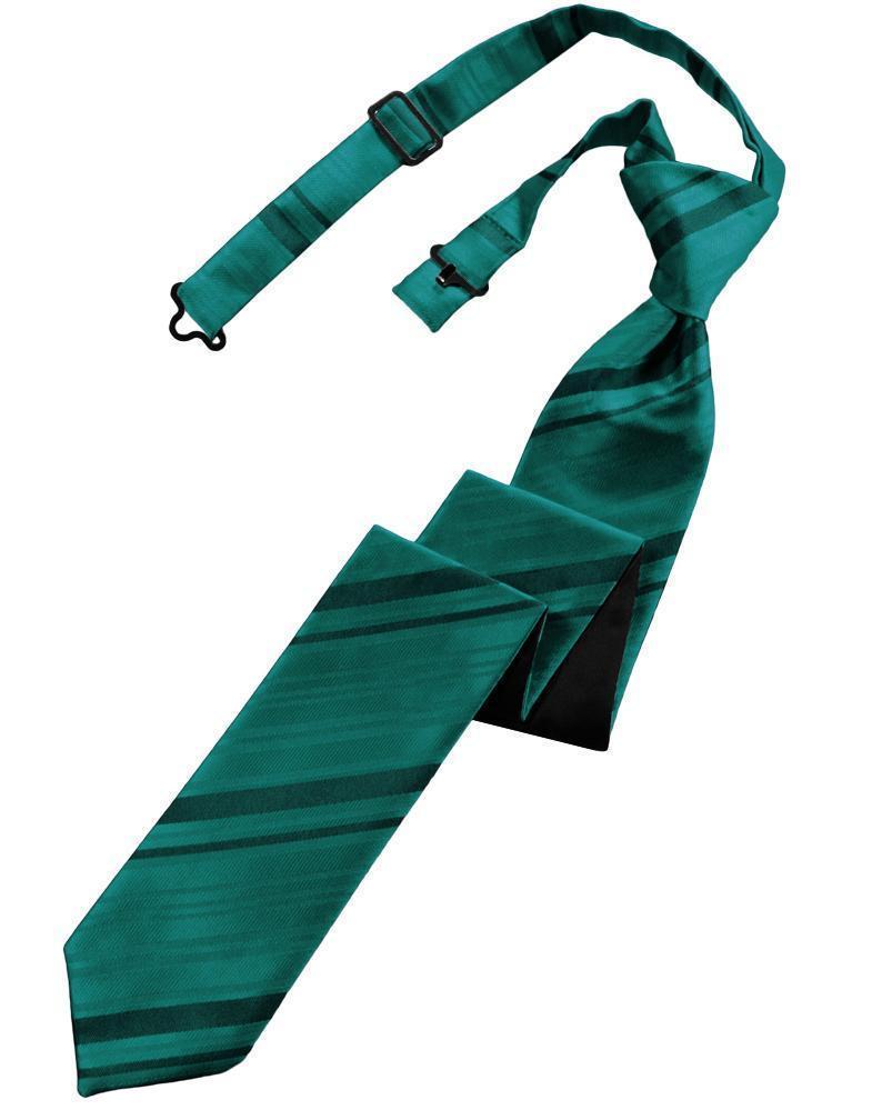 Striped Satin Skinny Necktie Pre-Tie-27