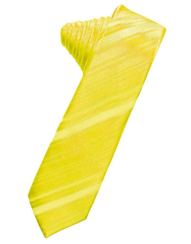 Striped Satin Skinny Necktie Self Tie-31