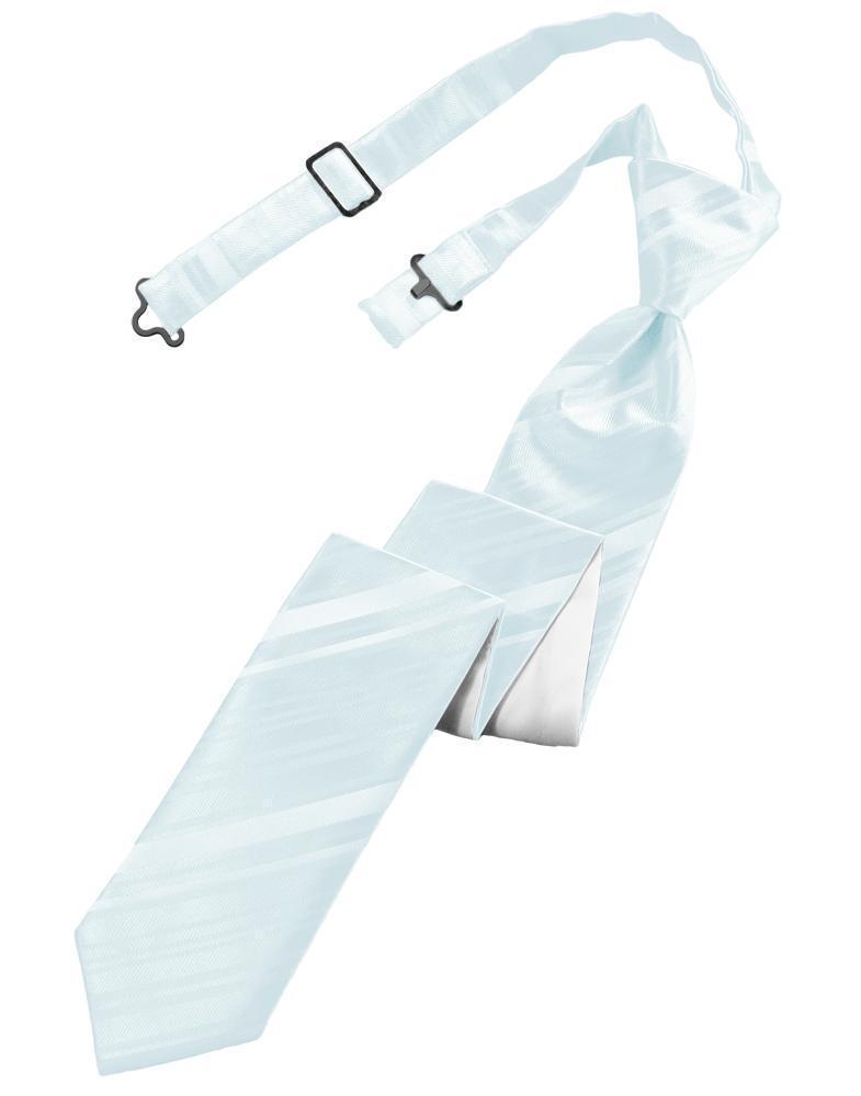 Striped Satin Skinny Necktie Pre-Tie-32