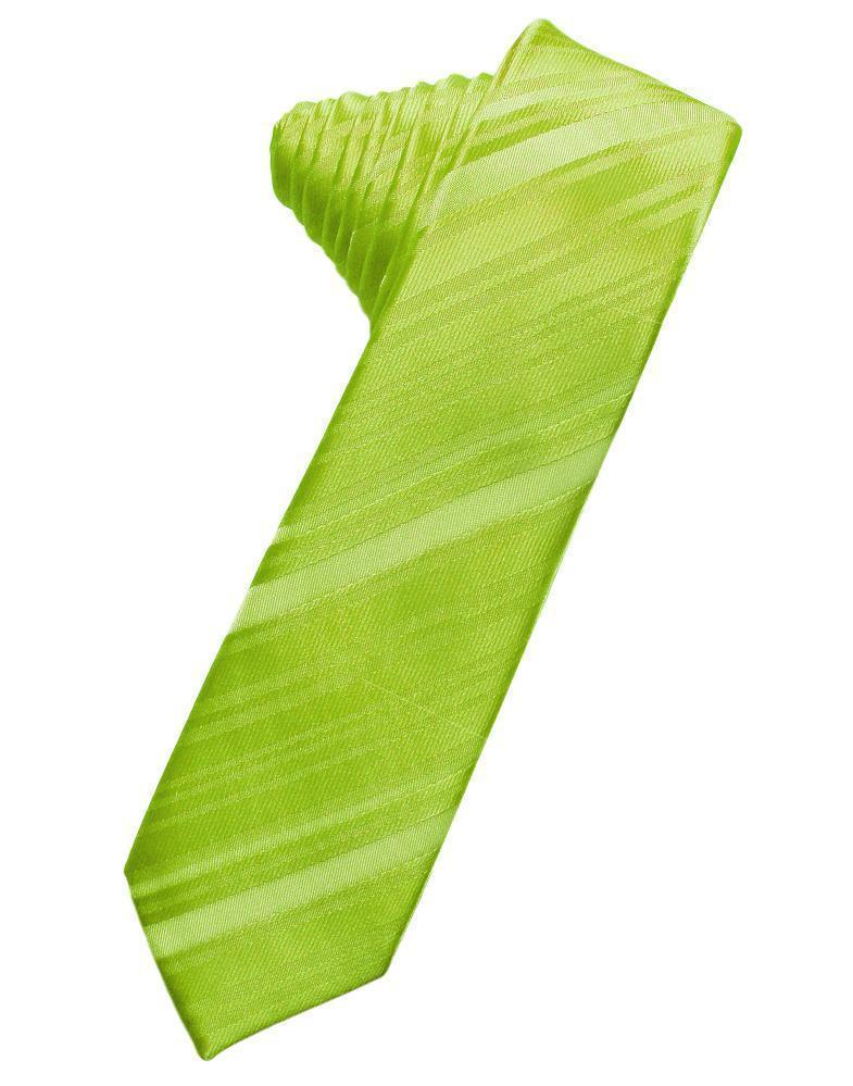 Striped Satin Skinny Necktie Self Tie-33