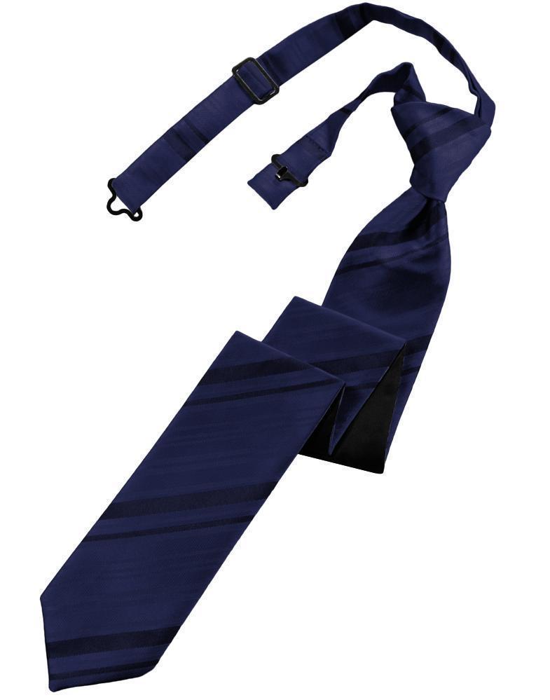 Striped Satin Skinny Necktie Pre-Tie-35