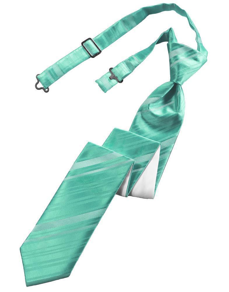 Striped Satin Skinny Necktie Pre-Tie-36