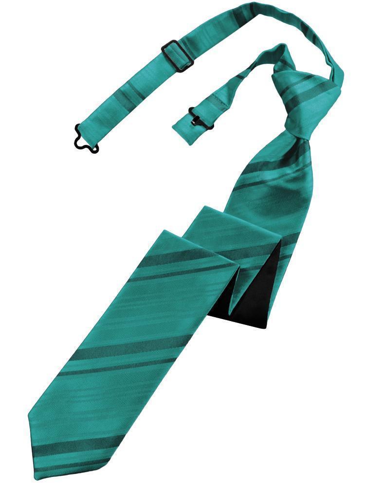 Striped Satin Skinny Necktie Pre-Tie-39