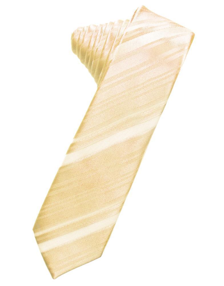 Striped Satin Skinny Necktie Self Tie-40