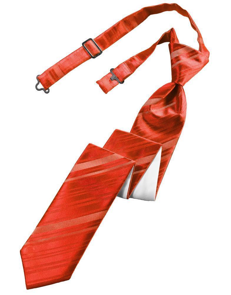 Striped Satin Skinny Necktie Pre-Tie-43