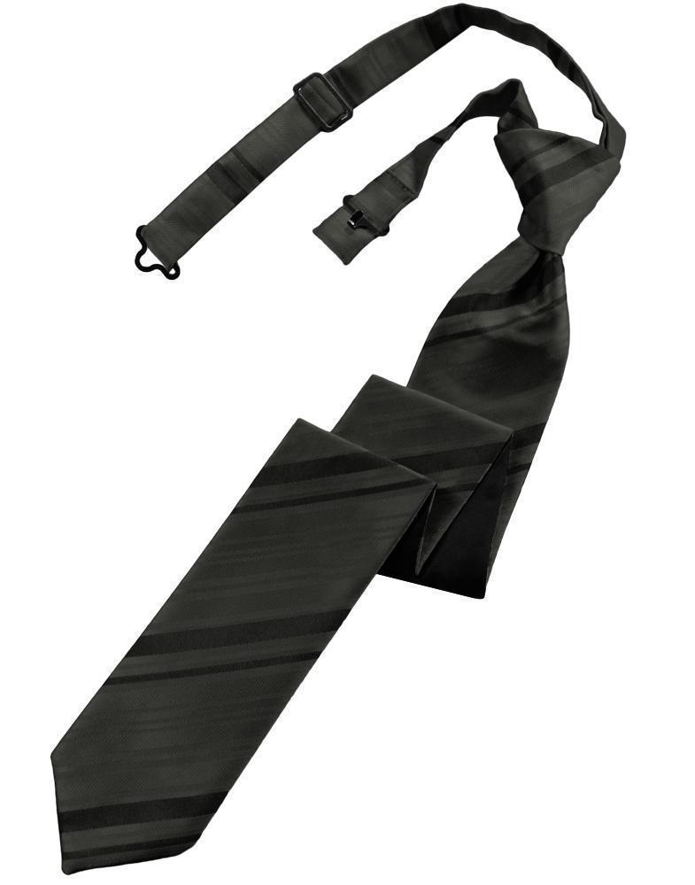 Striped Satin Skinny Necktie Pre-Tie-44