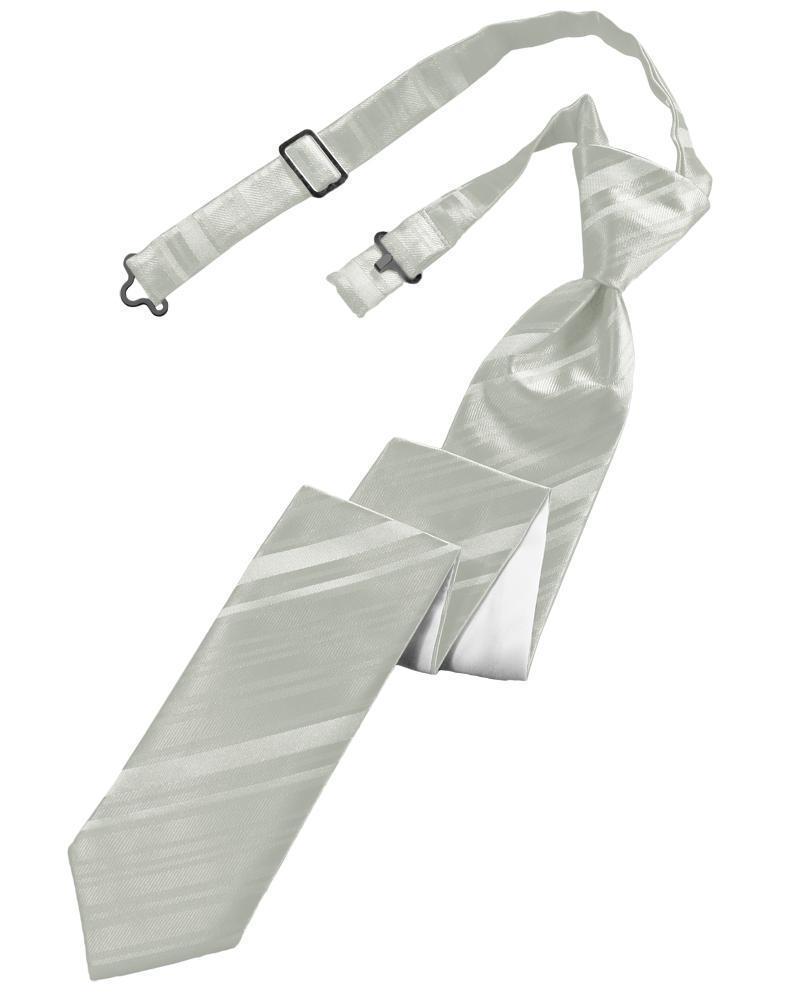 Striped Satin Skinny Necktie Pre-Tie-46