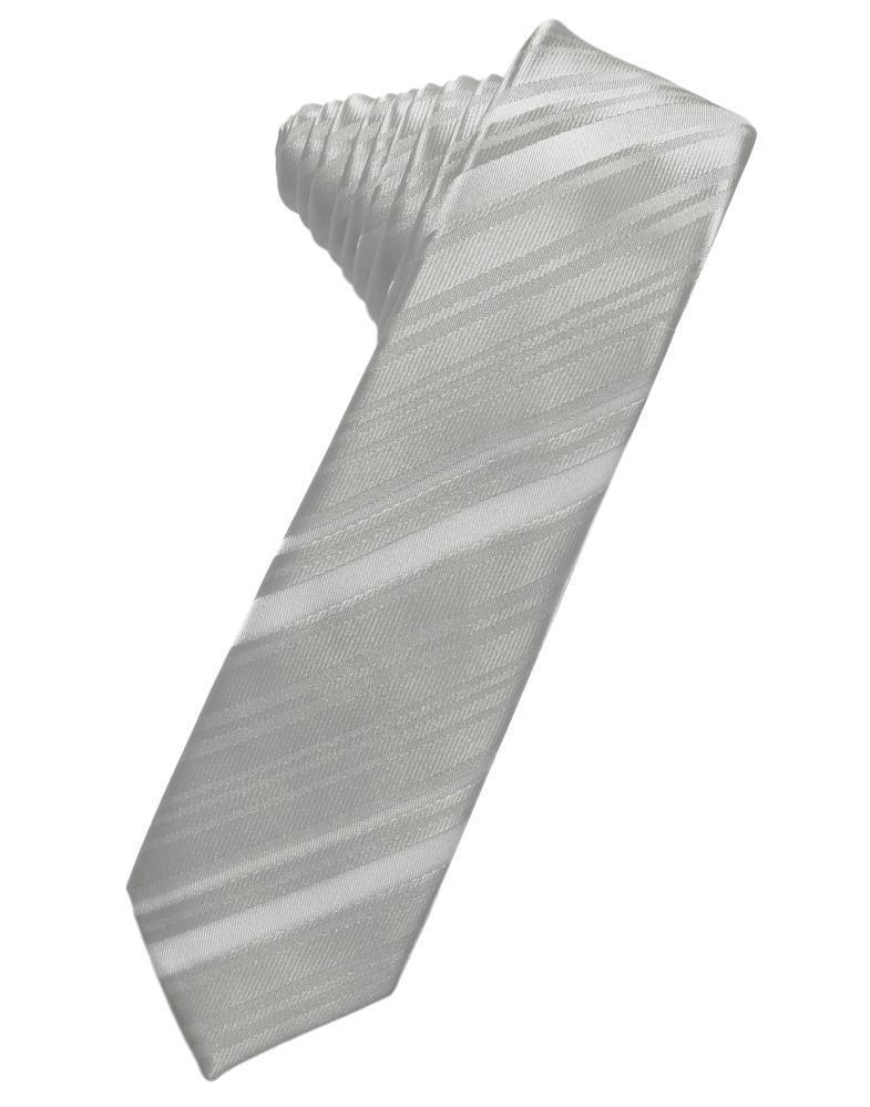 Striped Satin Skinny Necktie Self Tie-46