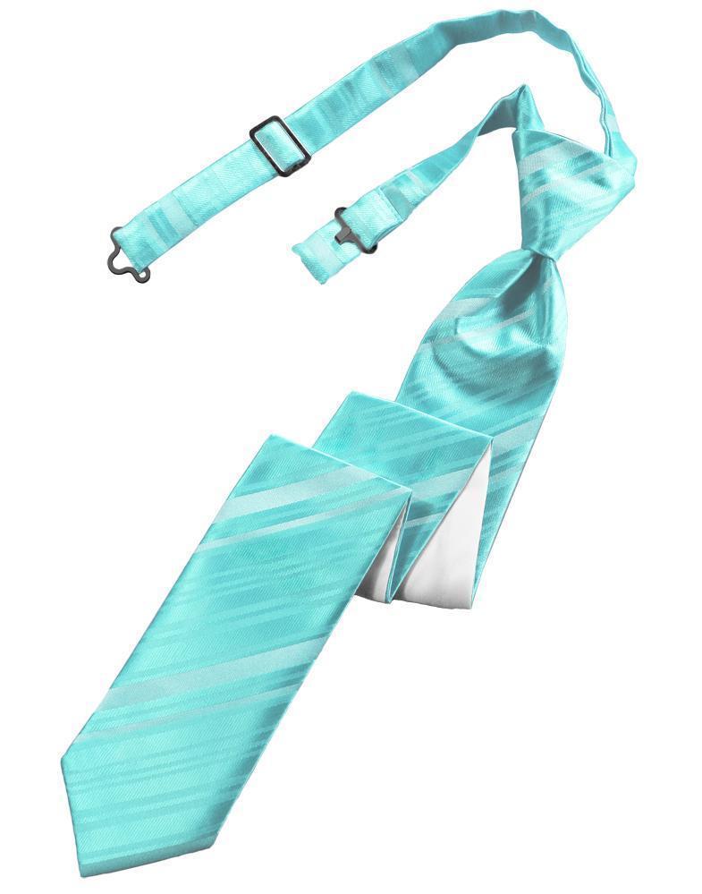 Striped Satin Skinny Necktie Pre-Tie-47