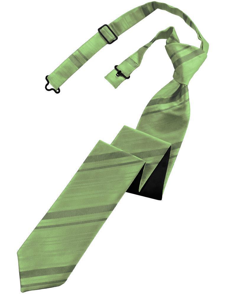 Striped Satin Skinny Necktie Pre-Tie-51