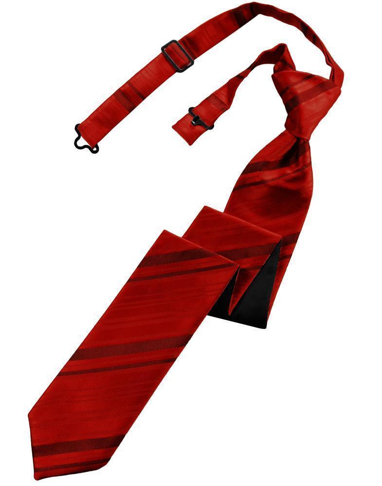 Striped Satin Skinny Necktie Pre-Tie-53