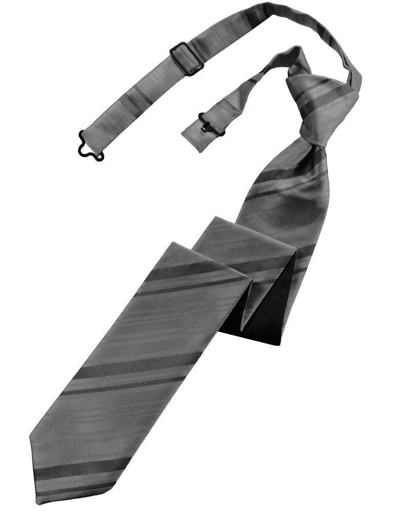 Striped Satin Skinny Necktie Pre-Tie-54