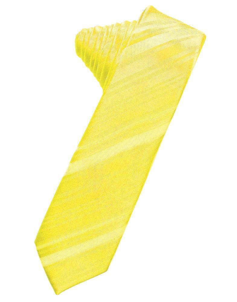 Striped Satin Skinny Necktie Self Tie-56