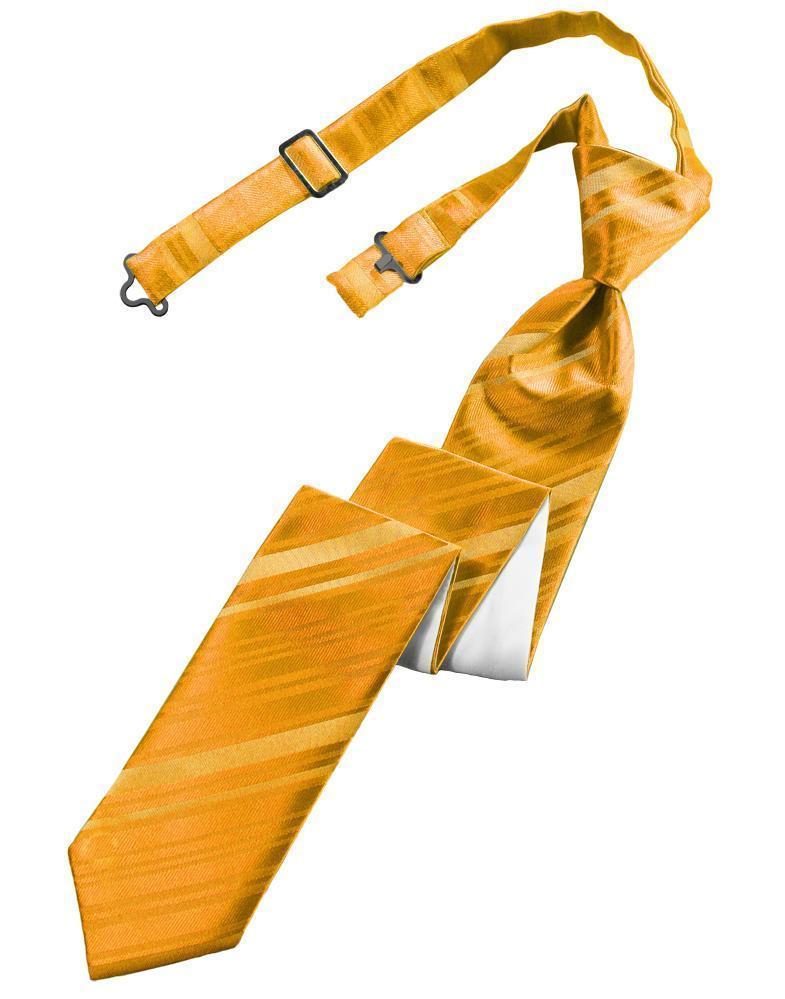 Striped Satin Skinny Necktie Pre-Tie-56