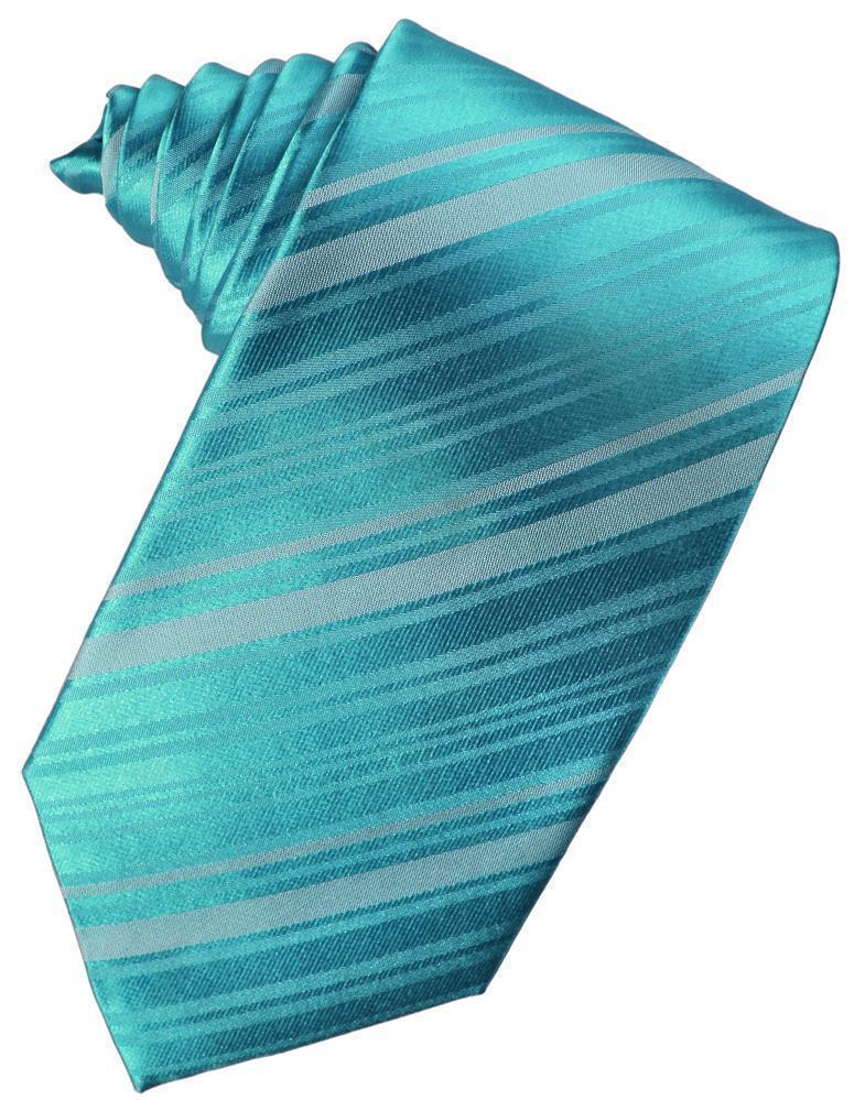 Striped Satin Necktie Self Tie-60