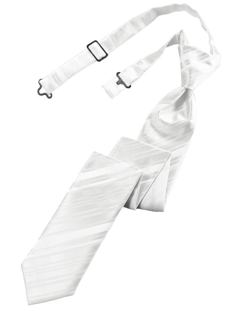 Striped Satin Skinny Necktie Pre-Tie-60