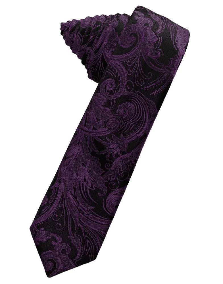 Tapestry Skinny Necktie Self Tie-5