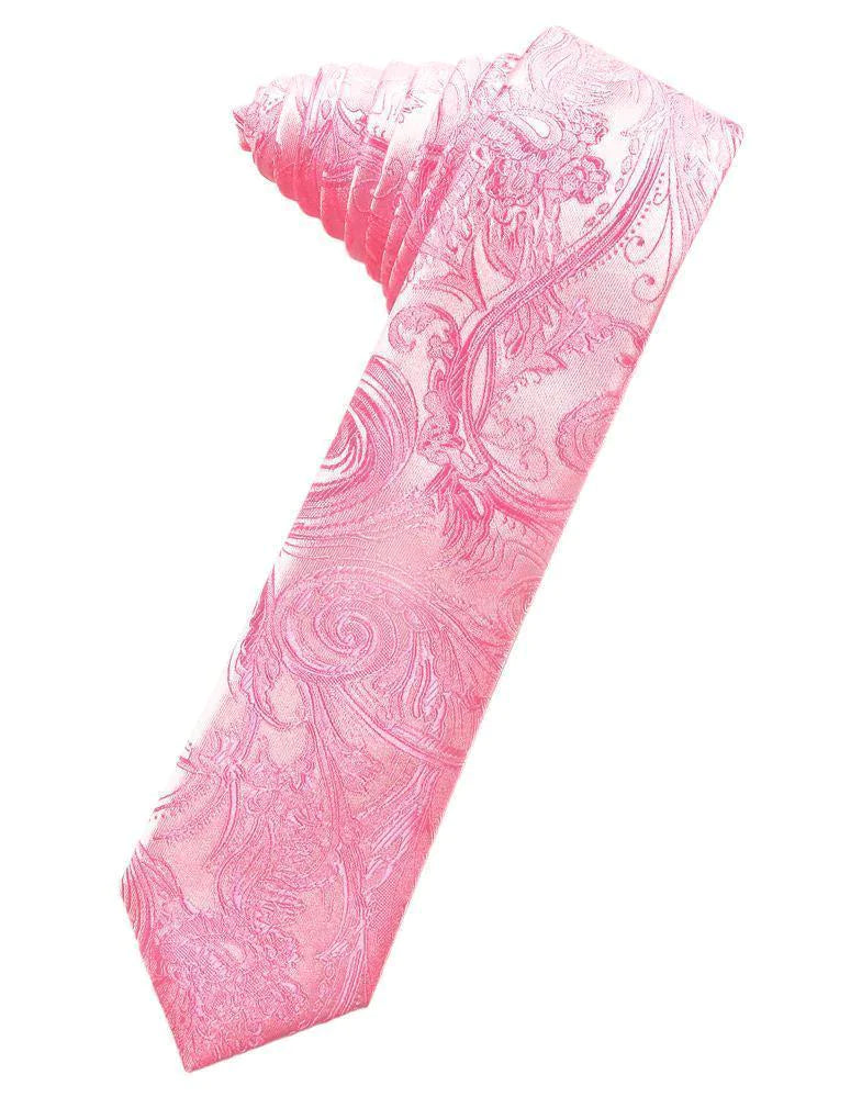 Tapestry Skinny Necktie Self Tie-8