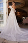 Romantic A-Line Bridal Gown wit Detachable Puff Sleeves.-6