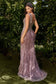 Beaded & Feather Fitted Gown-1