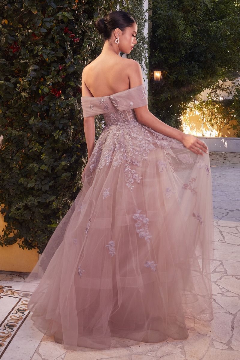 Strapless Off The Shoulder Ball Gown-3