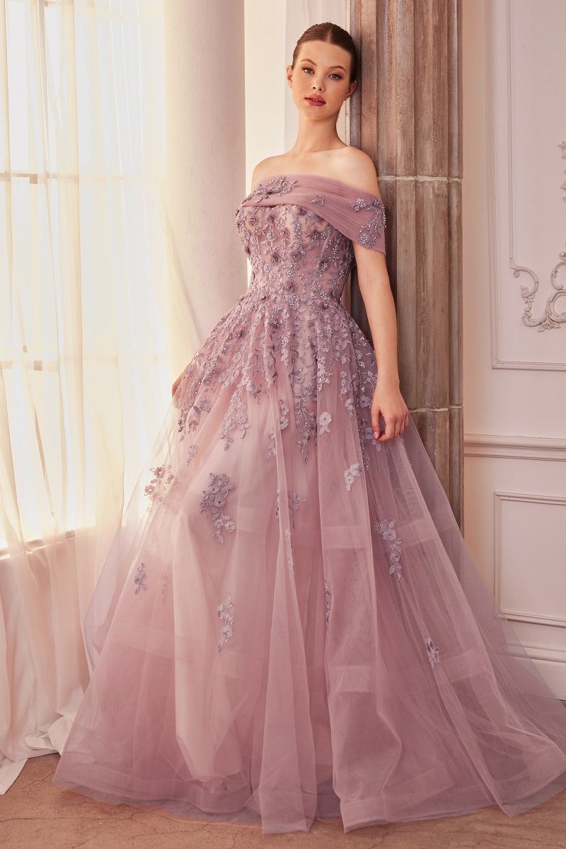 Strapless Off The Shoulder Ball Gown-4