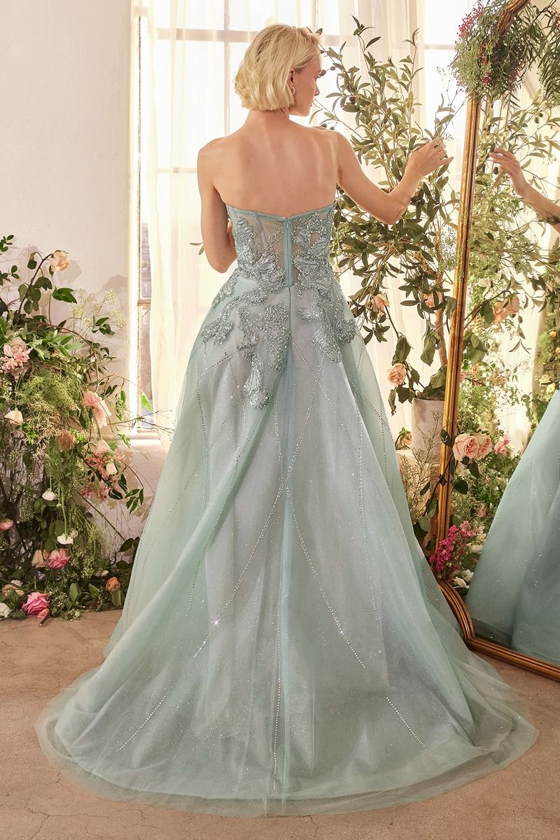 Strapless Embellished Tulle Ball Gown-1