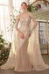 Champagne Art Deco Beaded Gown & Cape-2